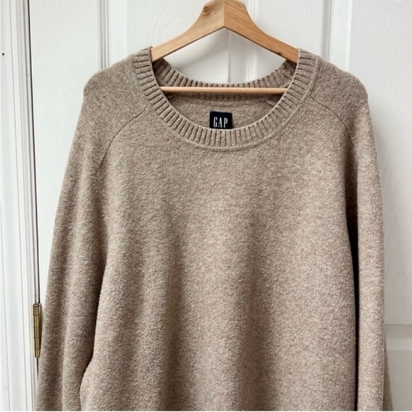 Gap Mens Recycled Crewneck Long Sleeve Sweater in Khaki Heather - Picture 4 of 9